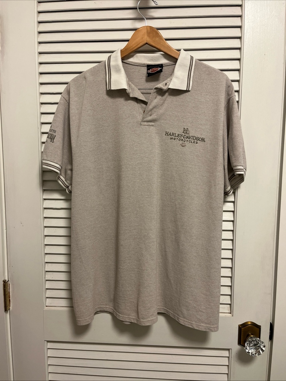 Harley-Davidson Beige and White Polo House of Harleys Oceanside CA